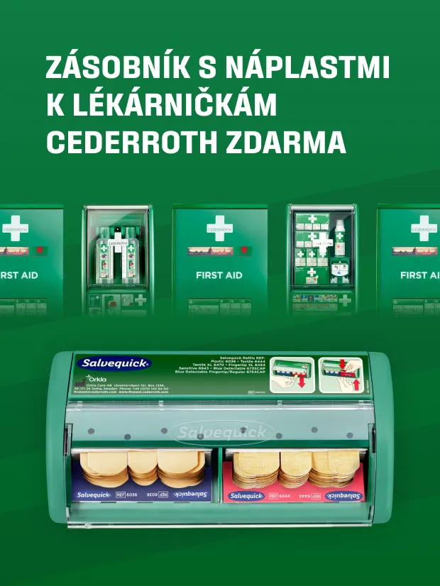 Zásobník s náplastmi k lékárničkám Cederroth zdarma