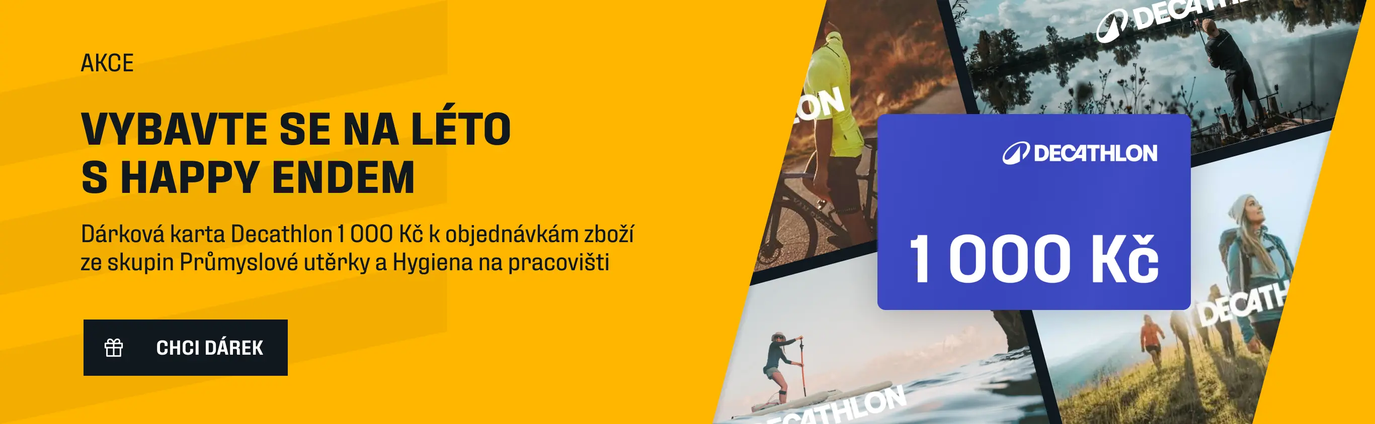 Vybavte se na léto s happy endem – dárková karta Decathlon 1 000 Kč jako bonus