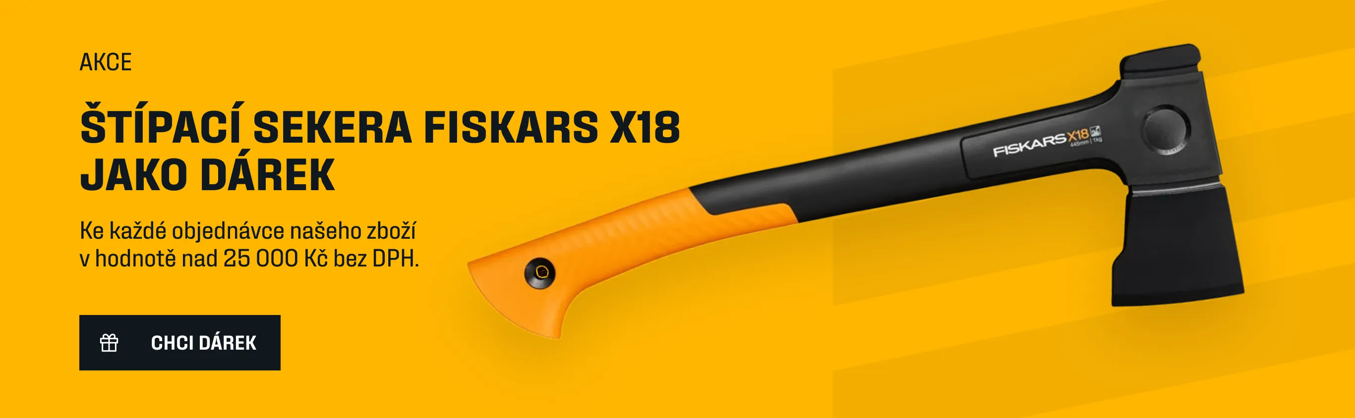 Akce: Štípací sekera Fiskars X18 jako dárek