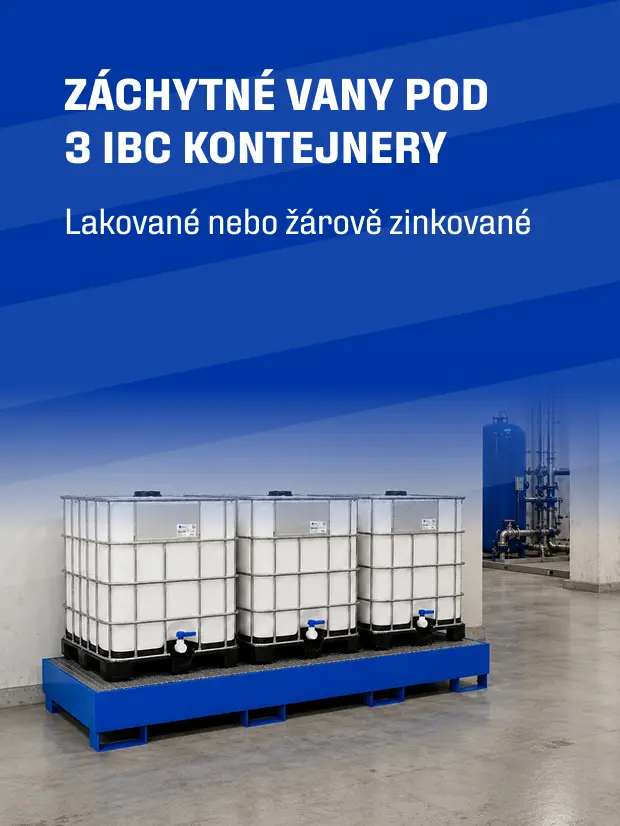 Záchytné vany pod 3 IBC kontejnery