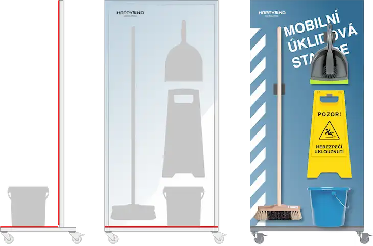 Mobilní úklidová informační stanice na míru