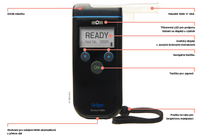 Certifikovaný detektor alkoholu