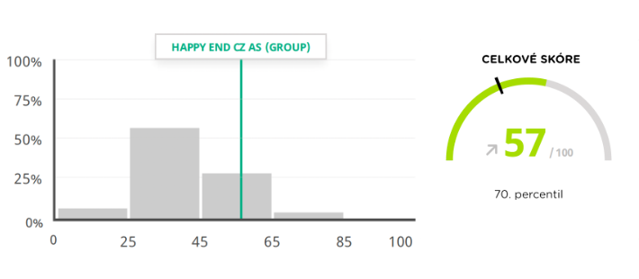 Percentilový graf a celkové skóre