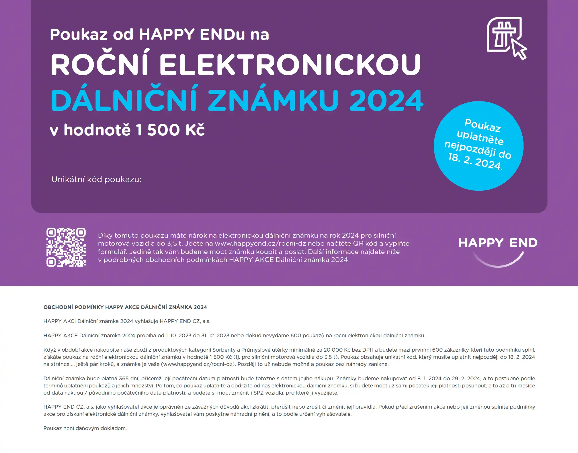 Poukaz na roční elektronickou dálniční známku 2024