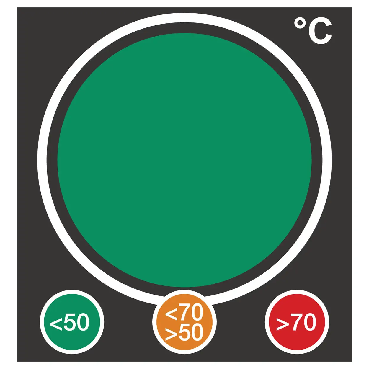 Tříbarevný indikátor teploty