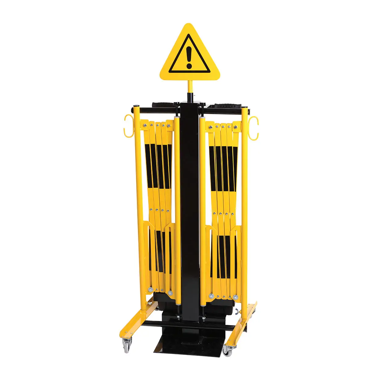 Nůžková zábrana s vozíkem, černá / žlutá, délka až 4 m