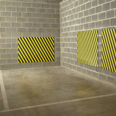 Samolepicí ochranná stěna, černá / žlutá, 100 cm × 1 cm × 150 cm