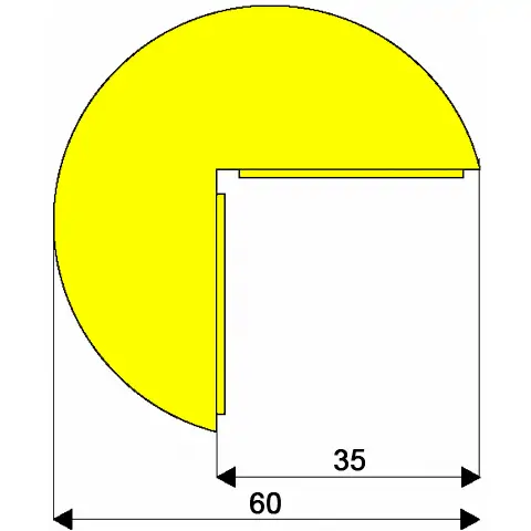 Varovný a ochranný profil 11, černá / žlutá, Ø 6 cm × 100 cm