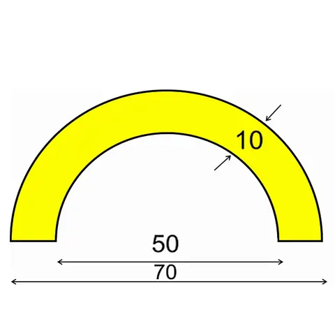 Varovný a ochranný profil 6, černá / žlutá, Ø 7 cm × 100 cm 