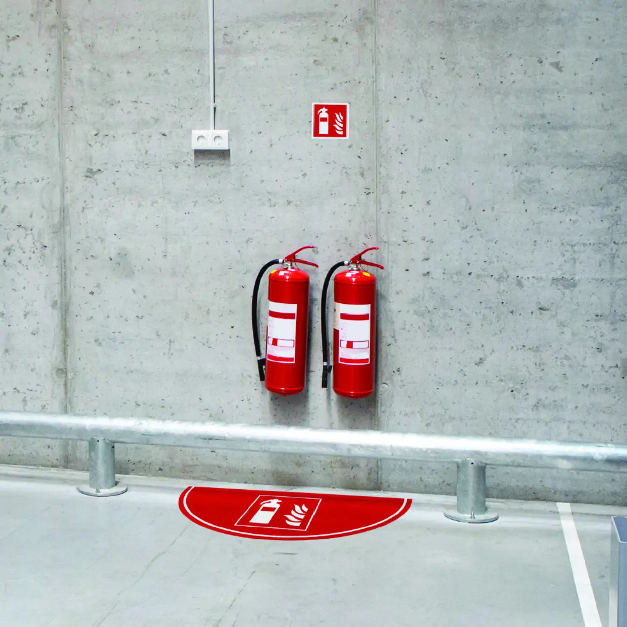 Podlahová značka výseč – Hasicí přístroj, červená