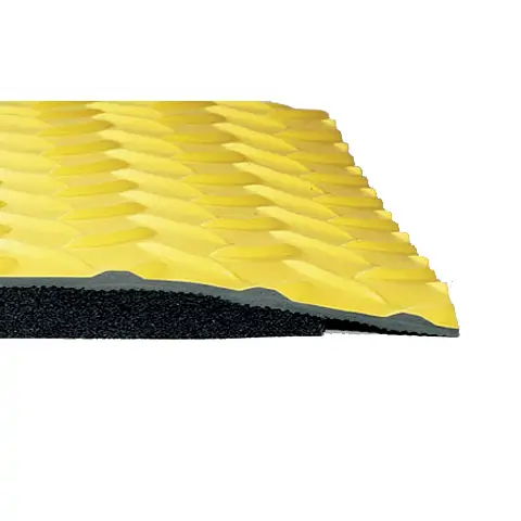 Protiúnavová průmyslová rohož kotlářský plech, laminovaná,černá / žlutá,150 cm