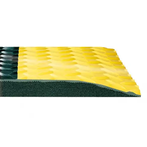 Protiúnavová průmyslová rohož kotlářský plech, laminovaná,černá / žlutá,91 cm