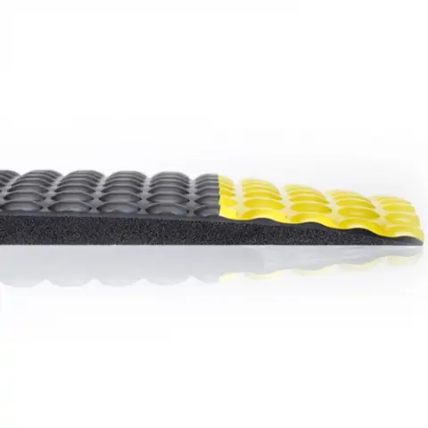 Protiúnavová průmyslová rohož bublinková, laminovaná, černá / žlutá, 91 cm
